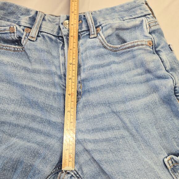 American Eagle Womens 000 Jeans Curvy Super High Rise Baggy Wide Leg Cargo - Picture 12 of 16